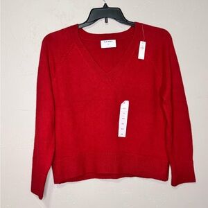 Old Navy Women's Bold Red V-Neck Sweater